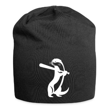 Otter Baseball Silhouette - Jersey Beanie - black - Front