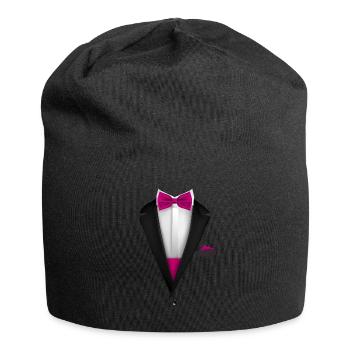 Tuxedo design with Pink Bowtie For Weddings And - Jersey Beanie - black - Front