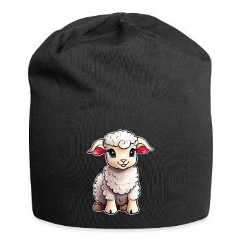 Niedliches kleines Lämmchen - Jersey-Beanie - Schwarz - Vorne