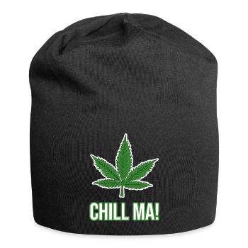 Hanfblatt Chill ma Cannabis Kiffen - Jersey-Beanie - Schwarz - Vorne