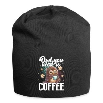 Owl You Need Is Coffee - Jersey-Beanie - Schwarz - Vorne