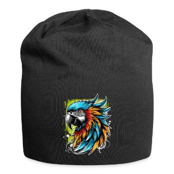 Perroquet street art - Bonnet en jersey - noir - Devant