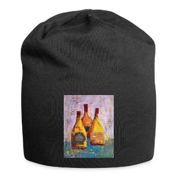 Étiquettes de vin abstraites Round Hill - Bonnet en jersey - noir - Devant