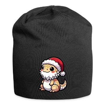 Mignon dragon barbu Noël - Bonnet en jersey - noir - Devant