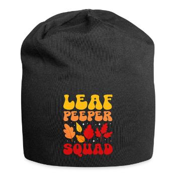 Leaf Peeper Squad Fall Season Leaf Collecting - Jersey-Beanie - Schwarz - Vorne