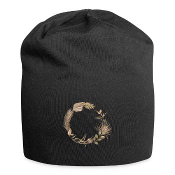 Braut Boho Kranz / Junggesellenabschied - Jersey-Beanie - Schwarz - Vorne