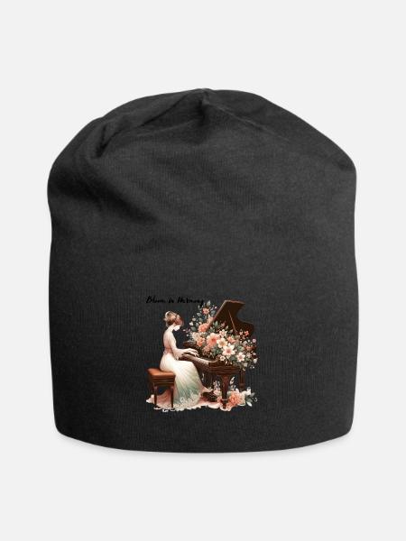 Bloom in Harmony - Jersey-Beanie - Schwarz