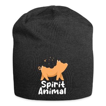 Spirit Animal Pig - Jersey-Beanie - Anthrazit - Vorne