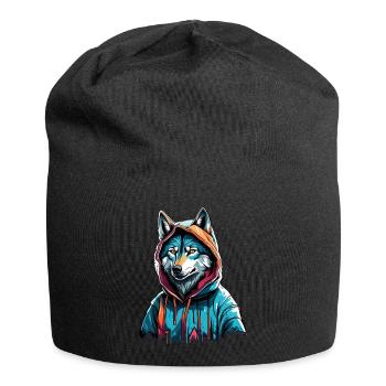 Le loup le plus cool de la ville - Bonnet en jersey - noir - Devant