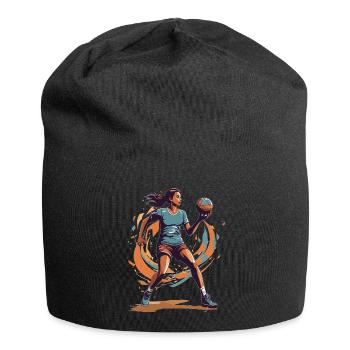 Handballerin Streetwear Ikonischer Stil - Jersey-Beanie - Schwarz - Vorne