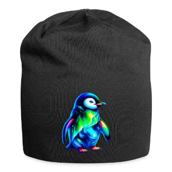 Aurora Borealis Pinguin - Jersey-Beanie - Schwarz - Vorne