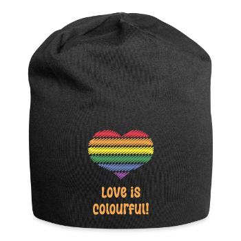 Love Is Colourful! (Heart / Pride / LGBTQIA+) - Jersey Beanie - black - Front