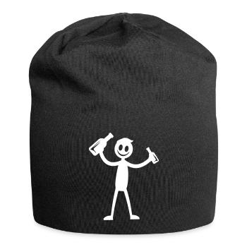 Silhouette de fête de consommation de bière - Bonnet en jersey - noir - Devant