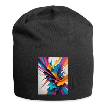 Farbklecks - Jersey-Beanie - Schwarz - Vorne