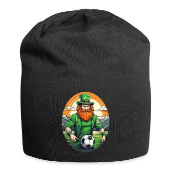 St. Patrick's Day Kleeblatt Fußball - Jersey-Beanie - Schwarz - Vorne