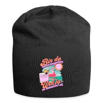 Design de fête 'I’m there can go' Flamingo - Bonnet en jersey - noir - Devant