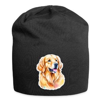 Aquarelles Golden Retriever - Bonnet en jersey - noir - Devant