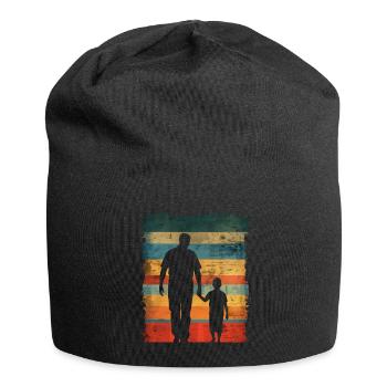 Father's Day father and son retro vintage - Jersey Beanie - black - Front
