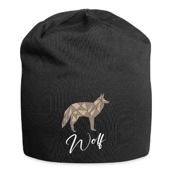 Wolf Geometric - Jersey Beanie - black - Front
