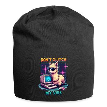 Don't Glitch my Vibe - Retro Gaming Alpaca - Jersey Beanie - black - Front
