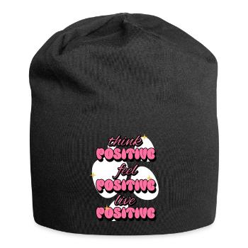 Think Positive Feel Live Positive Affirmations - Jersey Beanie - black - Front
