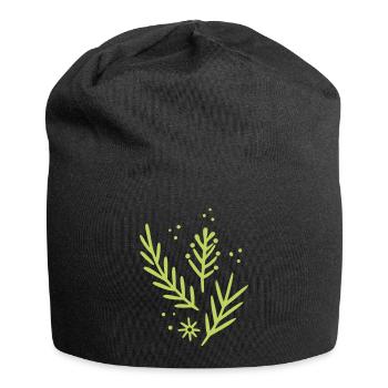 Motif de brindilles - Bonnet en jersey - noir - Devant