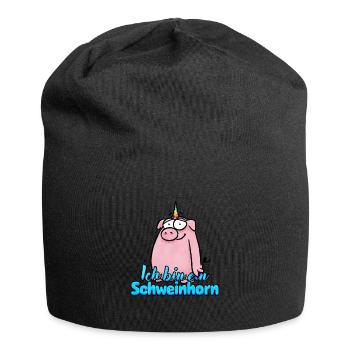 Funny Pig Horn / Pig Unicorn - Jersey Beanie - black - Front