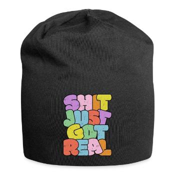 Bright Colourful Slang Typography Design - Jersey Beanie - black - Front