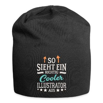 So sieht ein richtig cooler Illustrator aus - Jersey-Beanie - Schwarz - Vorne