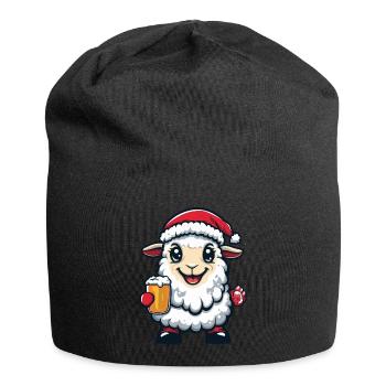 Schaf Weihnachten Bier Lustig - Jersey-Beanie - Schwarz - Vorne