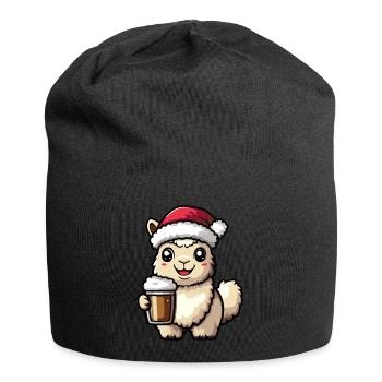 Alpaca Llama Christmas Beer Funny - Jersey Beanie - black - Front