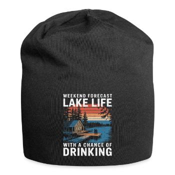 Pure relaxation by the lake - Jersey Beanie - black - Front