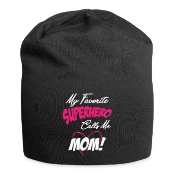 My Favorite Superhero Calls Me Mom - Jersey Beanie - black - Front