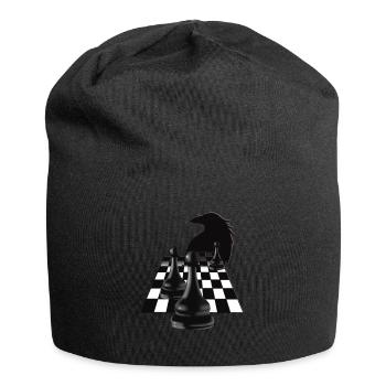 Surreale Schachkrähe - Jersey-Beanie - Schwarz - Vorne