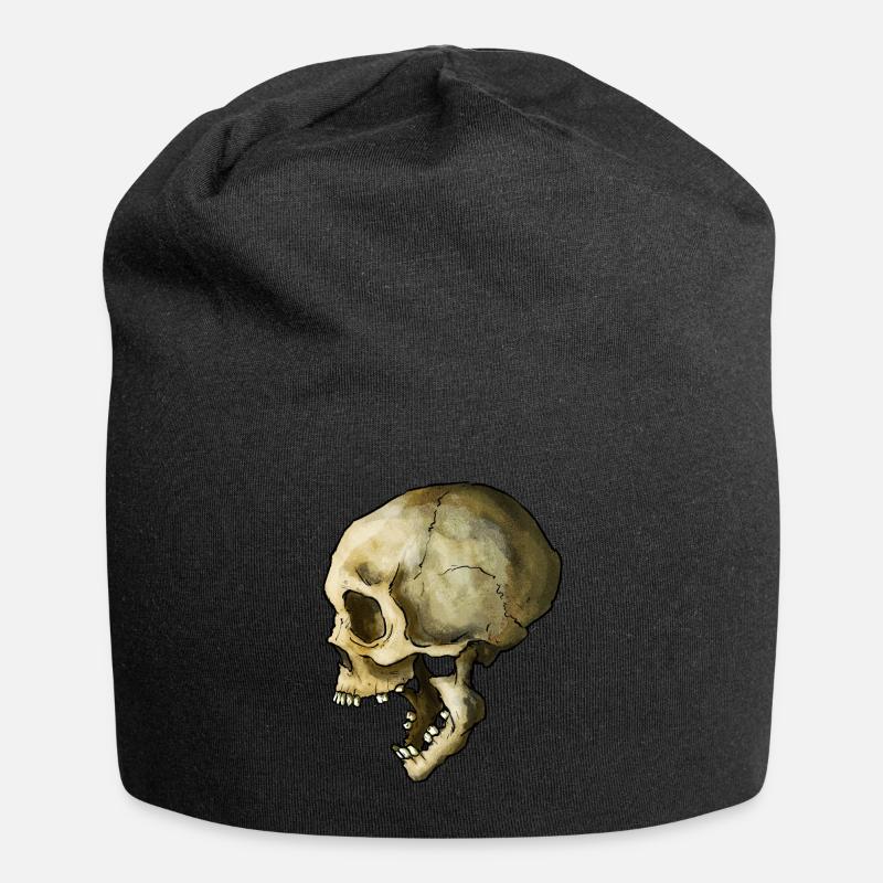 Skull - Jersey Beanie - black