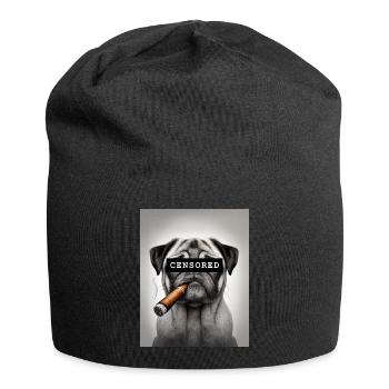 Censored Pug with Cigar - Jersey Beanie - black - Front