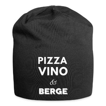 Pizza, Vino & Berge - Jersey-Beanie - Schwarz - Vorne