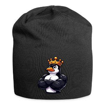 Muskulöser Pinguinkönig Fitness Workout - Jersey-Beanie - Schwarz - Vorne