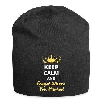 Keep Calm and Forget Where You Parked - Jersey Beanie - charcoal grey - Front