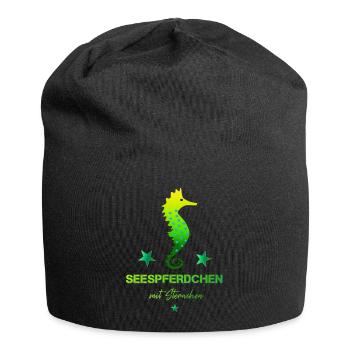 Hippocampe avec insigne de natation astérisque - Bonnet en jersey - noir - Devant