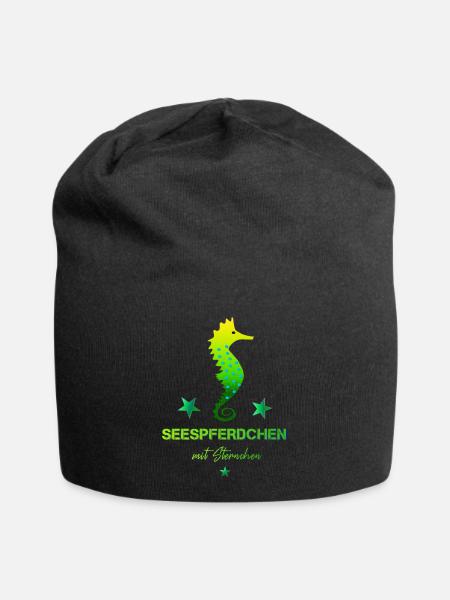 Seepferdchen mit Sternchen Schwimmabzeichen - Jersey-Beanie - Schwarz