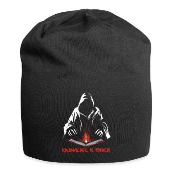 Wissen ist Macht - Jersey-Beanie - Schwarz - Vorne