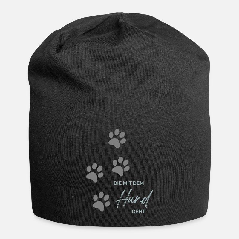 Die mit dem Hund geht - Jersey-Beanie - Schwarz