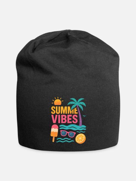 Summer Vibes - Jersey-Beanie - Schwarz