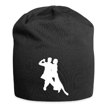 Danse élégante couple silhouette danse classique - Bonnet en jersey - noir - Devant