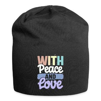 With Peace And Love - Jersey-Beanie - Schwarz - Vorne