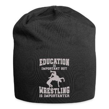 Wrestling-Bildung Motivationsdesign - Jersey-Beanie - Schwarz - Vorne