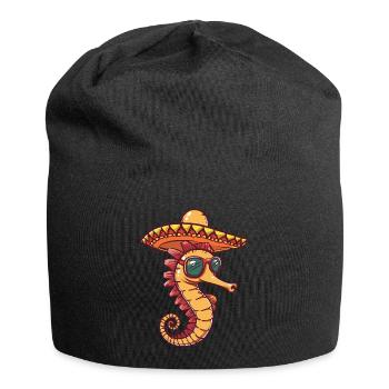 Seepferd Lustig Sombrero - Jersey-Beanie - Schwarz - Vorne