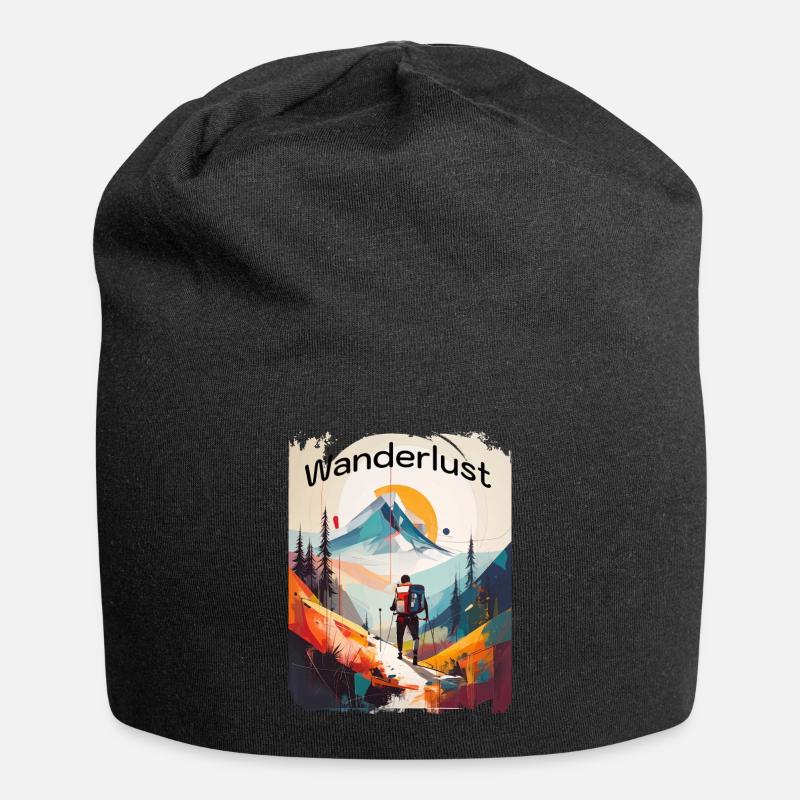 Wanderlust abstrakt - Jersey-Beanie - Schwarz