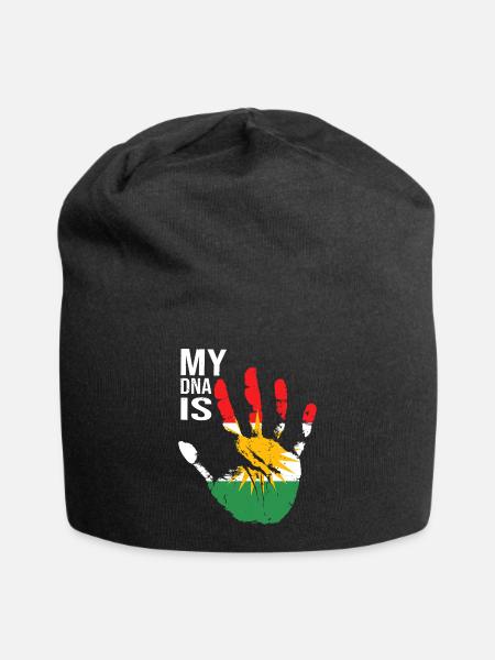 Kurdistan Kurds Hand Design with Flag - Jersey Beanie - black